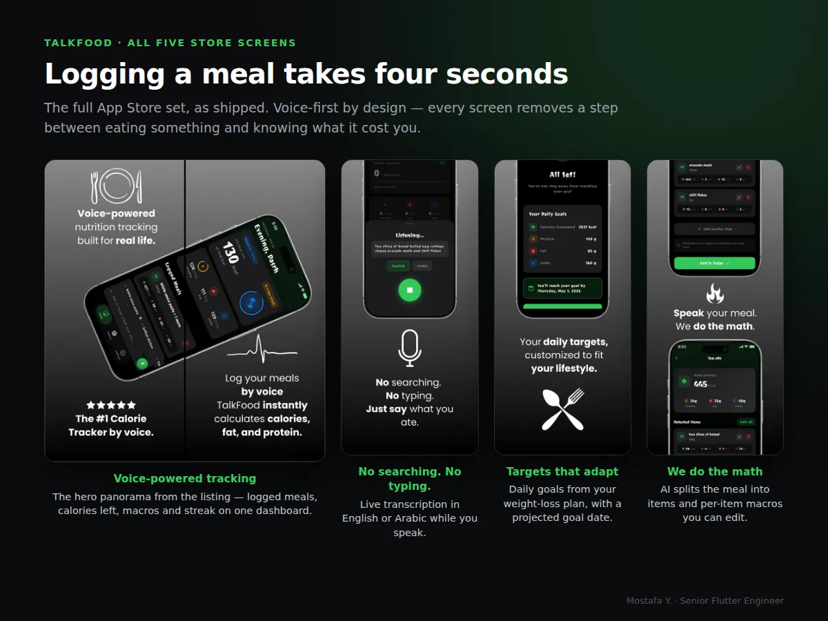 TalkFood App Store screens