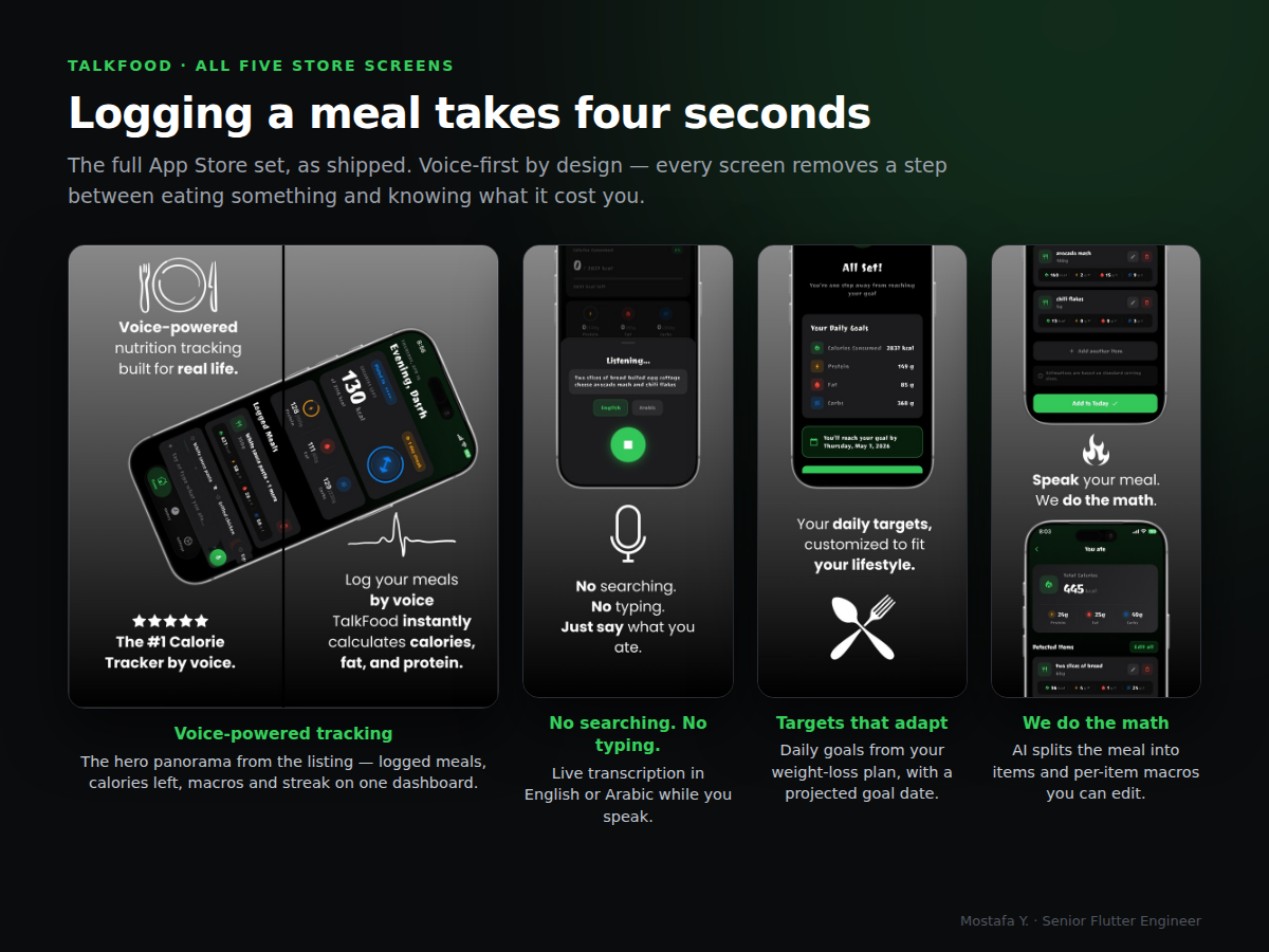 TalkFood App Store screens