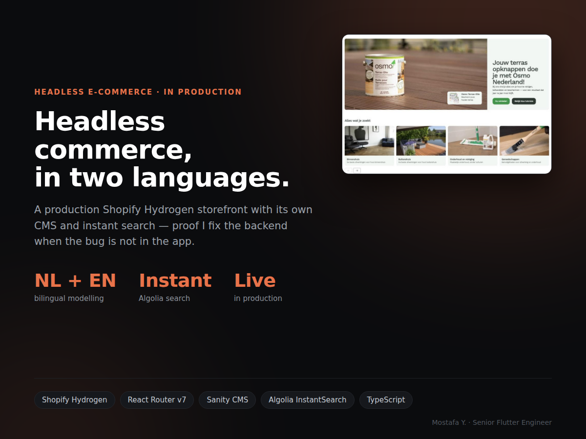 Osmo Nederland storefront homepage and product listing